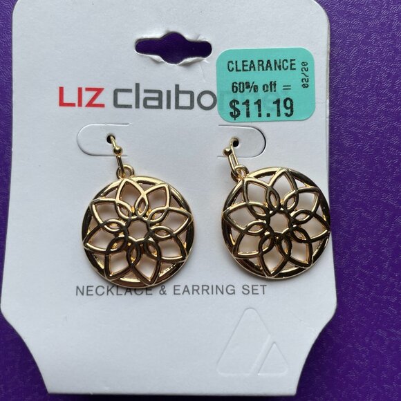 Bundle 3 for $12.  Liz Claiborne Gold Tone Dangle Earrings - Picture 1 of 3